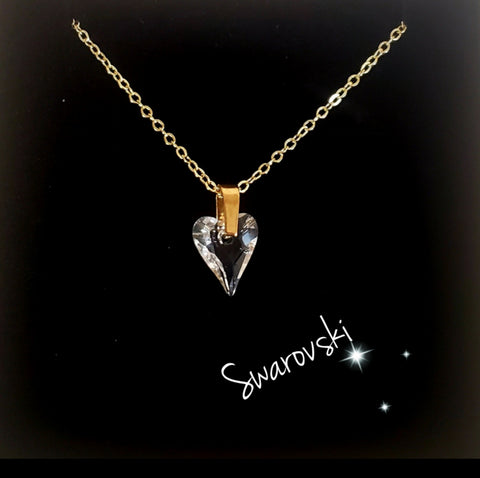 Swarovski Heart Necklace Gold