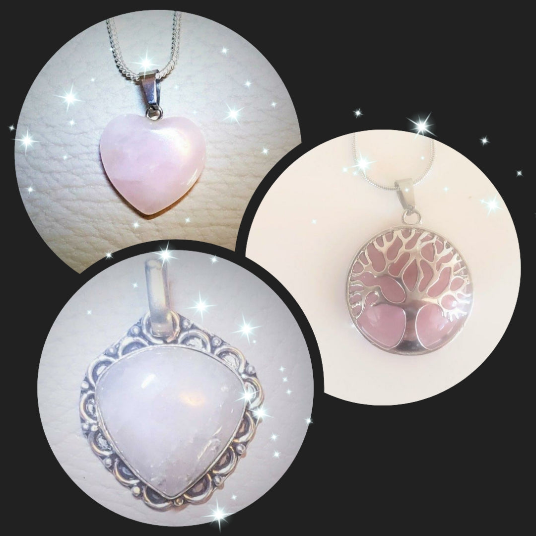 Rose Quartz Pendants-Handcrafted