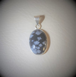 Unisex Black Snowflake Obsidian-Handcrafted